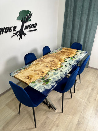 Im Dunkeln leuchtender Unterwasser-Sealife-Esstisch für 6 Sitzplätze