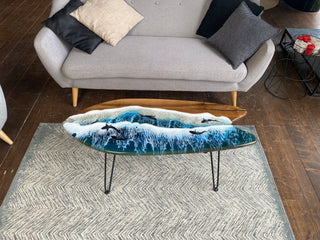 Surfboard Coffee Table with Epoxy Resin