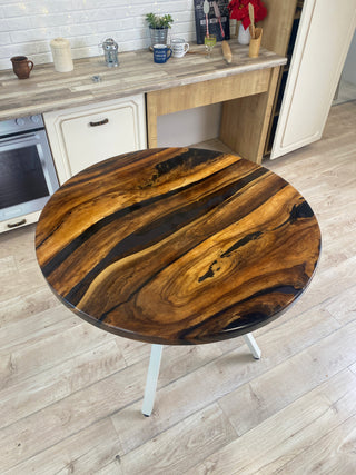 Epoxy Round Rustic Dining Table