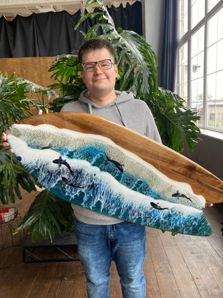Nussbaum Epoxidharz Wasserfall Surfbrett
