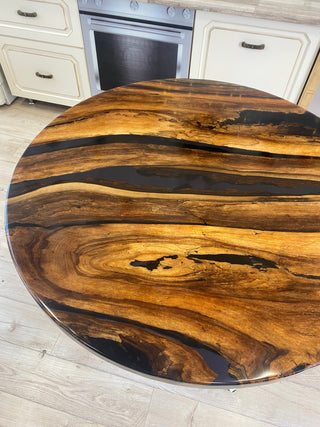 Epoxy Round Rustic Dining Table