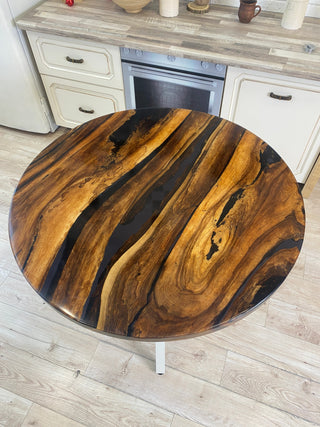 Epoxy Round Rustic Dining Table