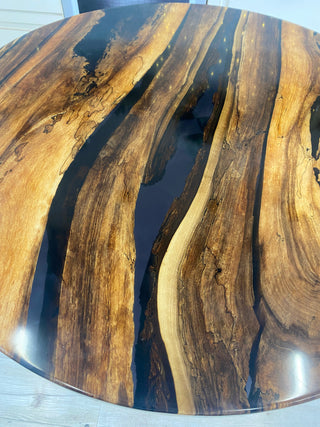 Epoxy Round Rustic Dining Table