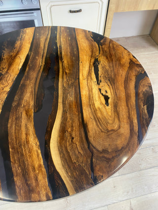 Epoxy Round Rustic Dining Table