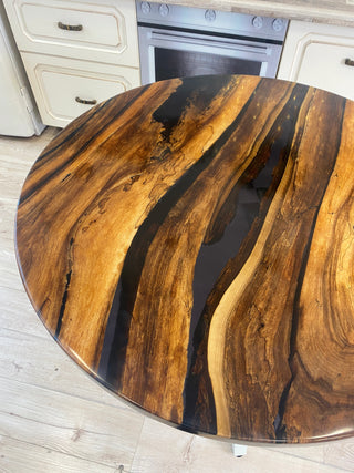 Epoxy Round Rustic Dining Table