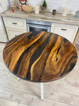 Epoxy Round Rustic Dining Table