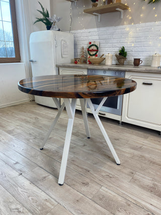 Epoxy Round Rustic Dining Table