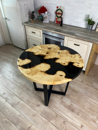 Schwarze Tischplatte aus Kunstharz