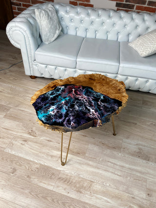 Resin Live Edge Side Table