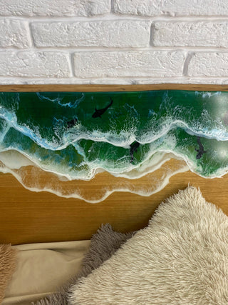 Ocean Wave Epoxy Resin Headboard
