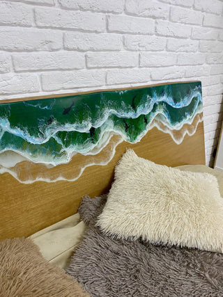 Ocean Wave Epoxy Resin Headboard