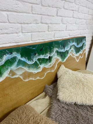 Ocean Wave Epoxy Resin Headboard