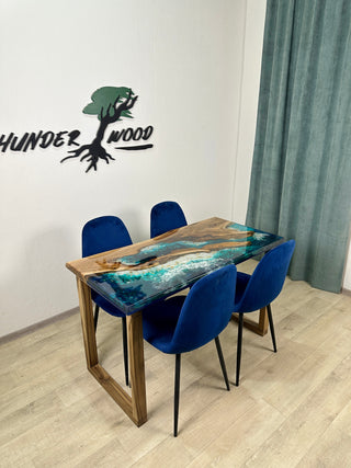 Live Edge Ocean Beach Epoxy Resin Table