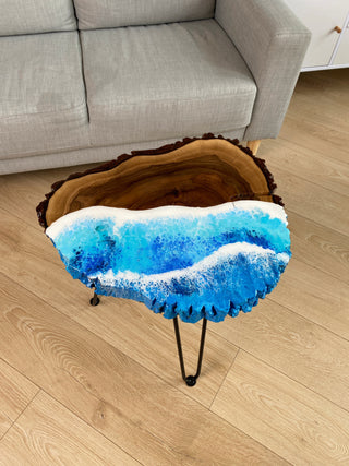Live Edge Walnut Resin Coffee Table