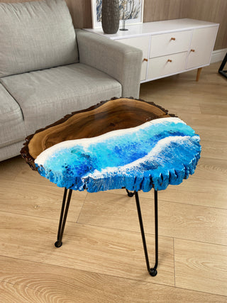 Live Edge Walnut Resin Coffee Table