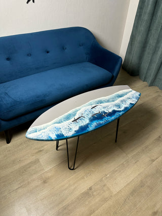 Glow in the dark Resin Ocean Surfboard