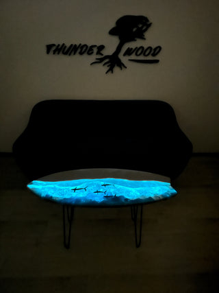 Glow in the dark Resin Ocean Surfboard