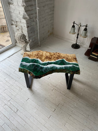 Couchtisch aus Kunstharz „Ocean Wave“