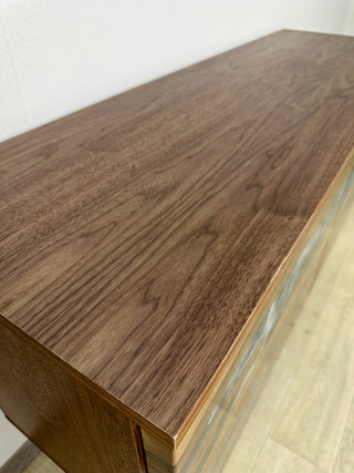 Custom Walnut Wood & Epoxy River Credenza