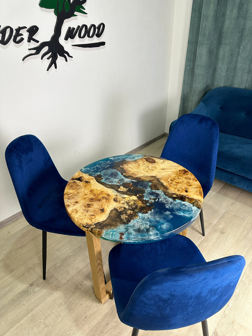 Blue Ocean Art Epoxy Table – ThunderWood Studio