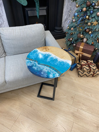Round Ocean Resin Side Table