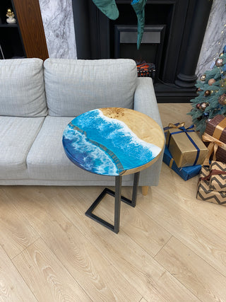 Round Ocean Resin Side Table