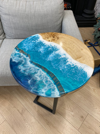 Round Ocean Resin Side Table