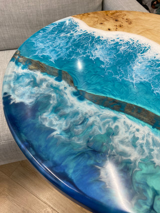 Round Ocean Resin Side Table