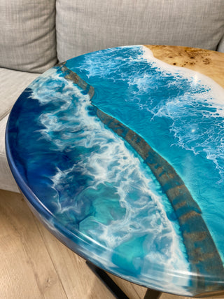 Round Ocean Resin Side Table