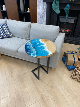 Round Ocean Resin Side Table