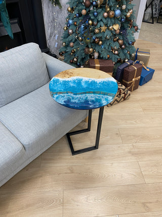 Round Ocean Resin Side Table