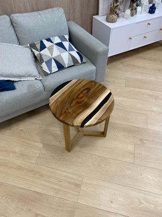 Walnut Round Epoxy Resin Table
