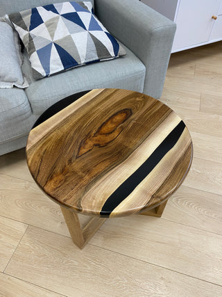 Walnut Round Epoxy Resin Table