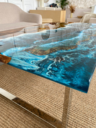 Beach Themed Epoxy Table
