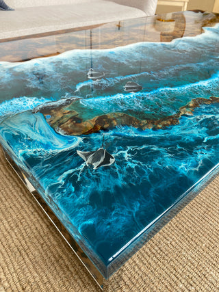 Beach Themed Epoxy Table