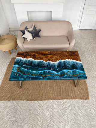 Beach Themed Epoxy Table