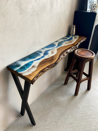 Ocean Wave Epoxy-Konsolentisch