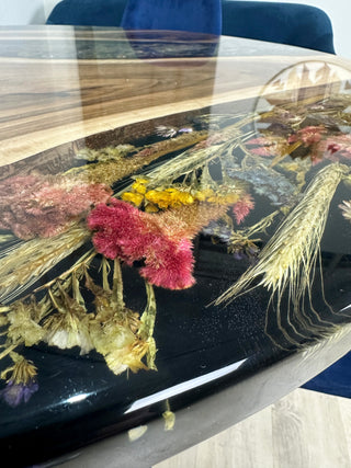 Pressed Flower Round Dining Table