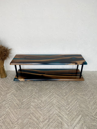 Walnut Wood Resin Tv Console
