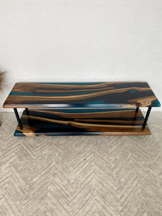 Walnut Wood Resin Tv Console