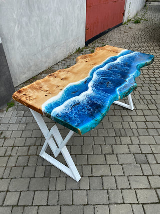 Оcean live edge resin dining table