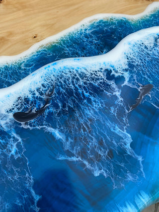 Оcean live edge resin dining table