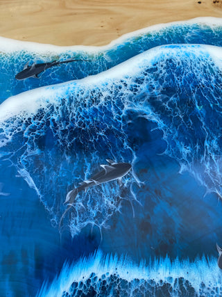 Оcean live edge resin dining table