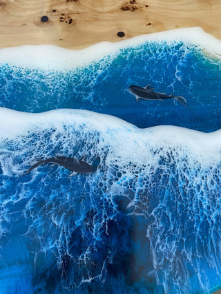 Оcean live edge resin dining table