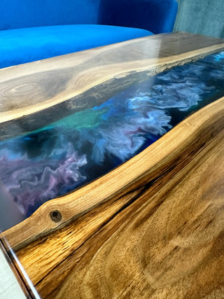 Waterfall Wood and Space Colors Epoxy Table