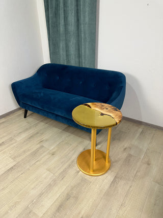 Golden Round Resin Side Table