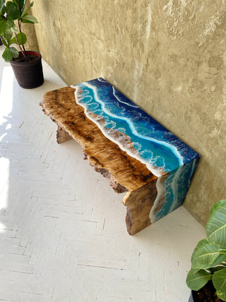Ocean Wave Epoxidharz Couchtisch