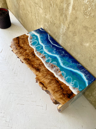 Ocean Wave Epoxidharz Couchtisch
