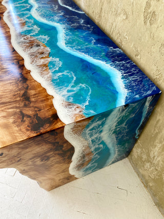 Ocean Wave Epoxidharz Couchtisch