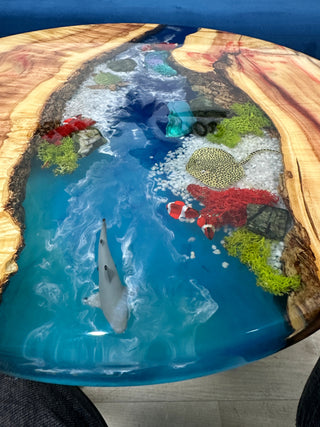 Round Aquarium Epoxy Coffee Table